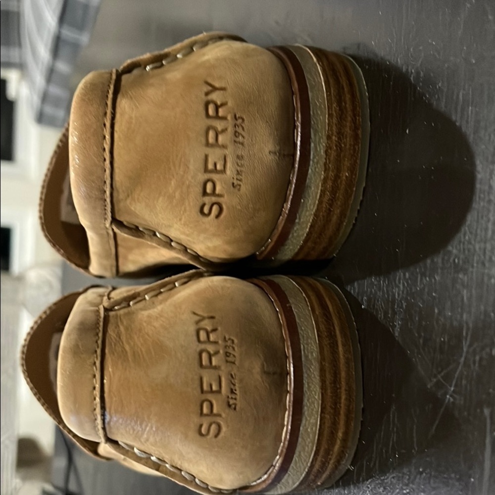 Sperry Tan Suede Penny Loafers Classic Flats - Picture 3 of 4